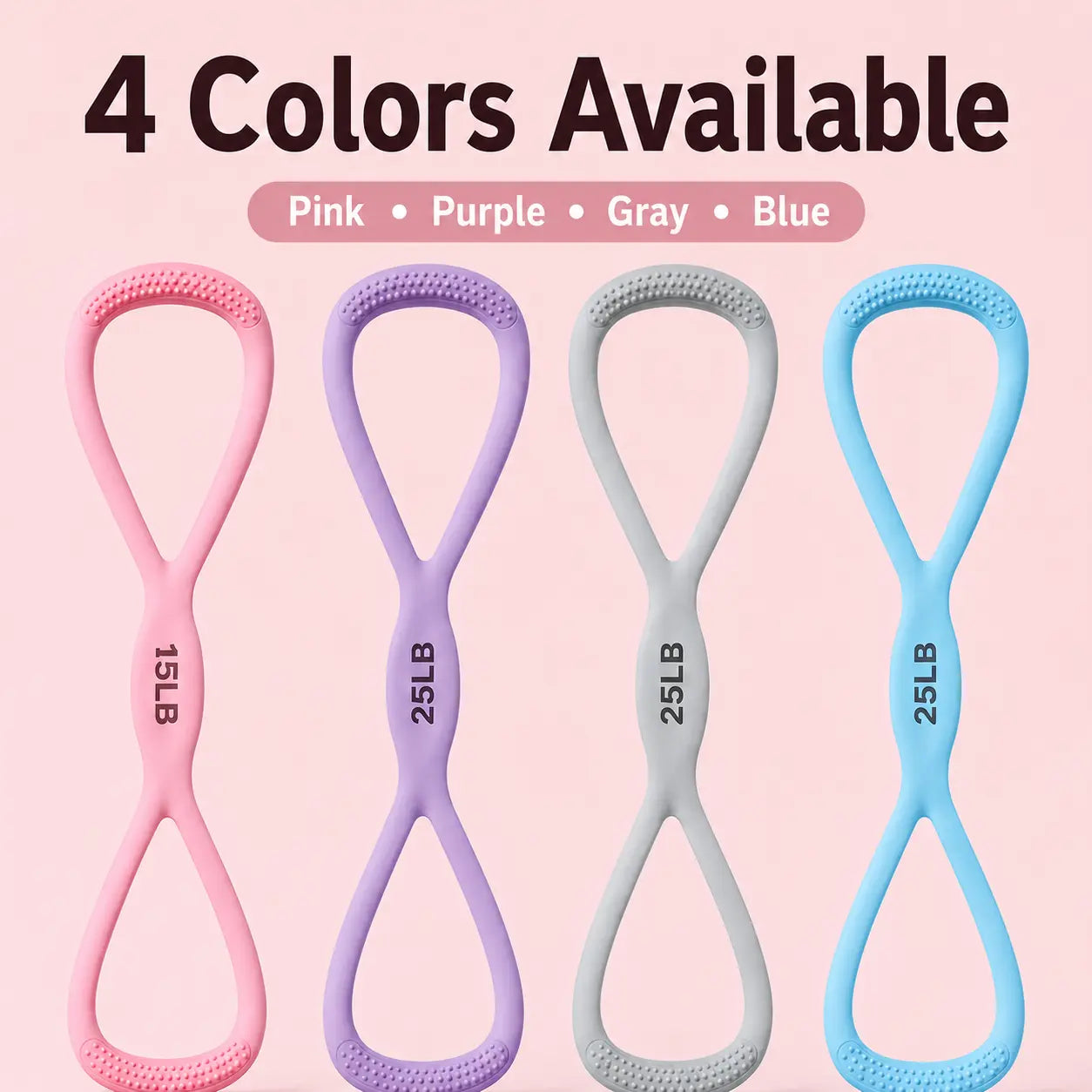 8-Character Resistance Band with Handles - Portable Fitness Accessory for Shoulder Mobility and Back Conditioning