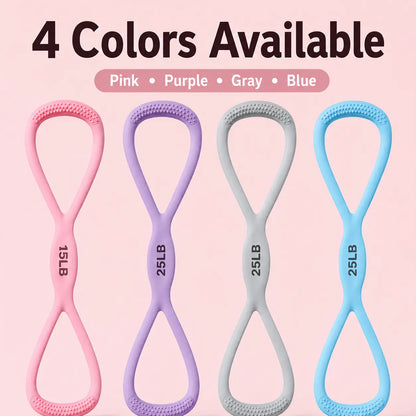 8-Character Resistance Band with Handles - Portable Fitness Accessory for Shoulder Mobility and Back Conditioning