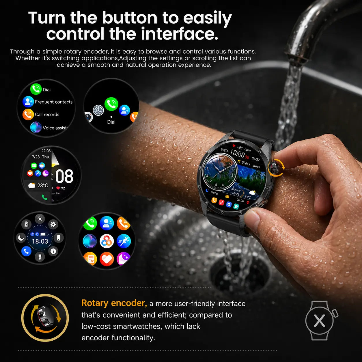 Aetow Men’S Wearable Wireless Smart Watch – Universal Smartwatch for Smart & Wearable Devices, Bluetooth 5.3 HD Calling, IP67 Water Resistance, Fitness Tracking, Heart Rate & Sleep Monitoring, Multiple Sport Modes, Message Alerts, Custom Faces