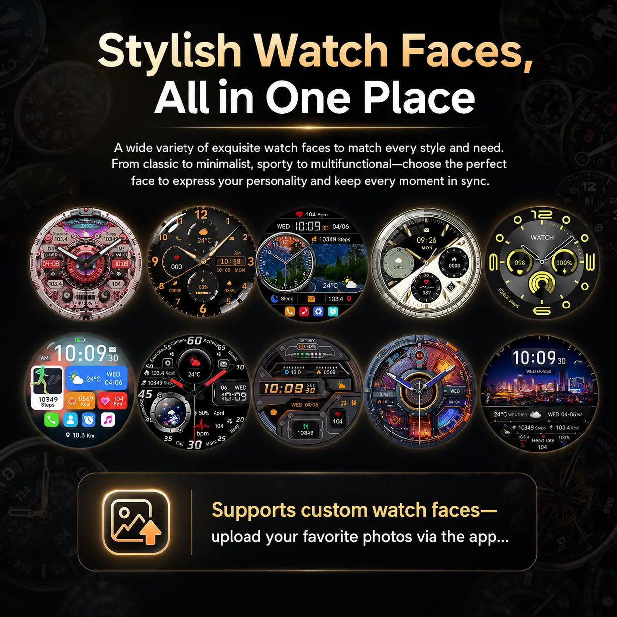 Aetow Men’S Wearable Wireless Smart Watch – Universal Smartwatch for Smart & Wearable Devices, Bluetooth 5.3 HD Calling, IP67 Water Resistance, Fitness Tracking, Heart Rate & Sleep Monitoring, Multiple Sport Modes, Message Alerts, Custom Faces
