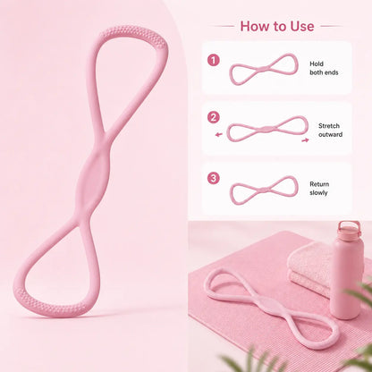 8-Character Resistance Band with Handles - Portable Fitness Accessory for Shoulder Mobility and Back Conditioning